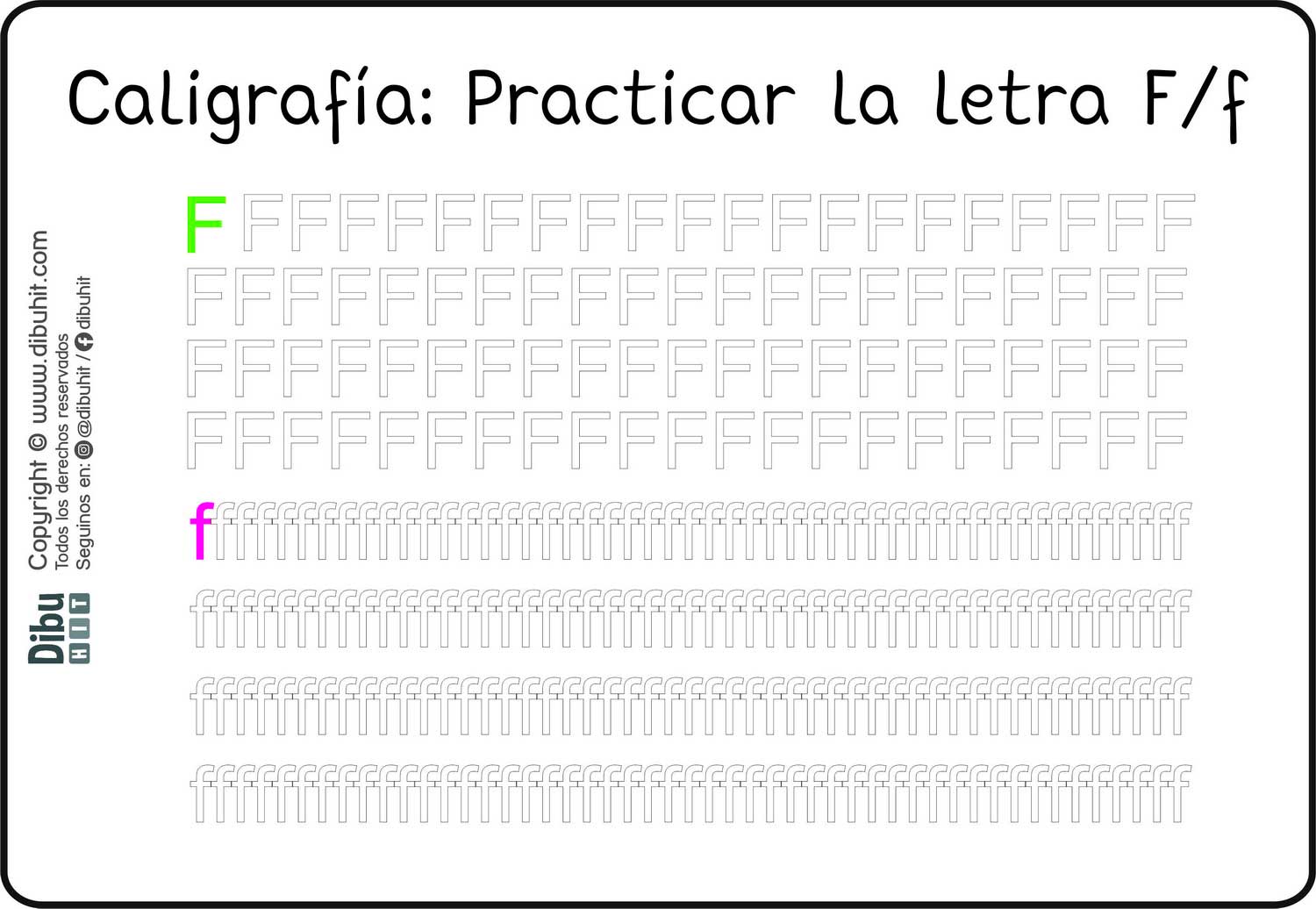 ficha didactica caligrafia letra f