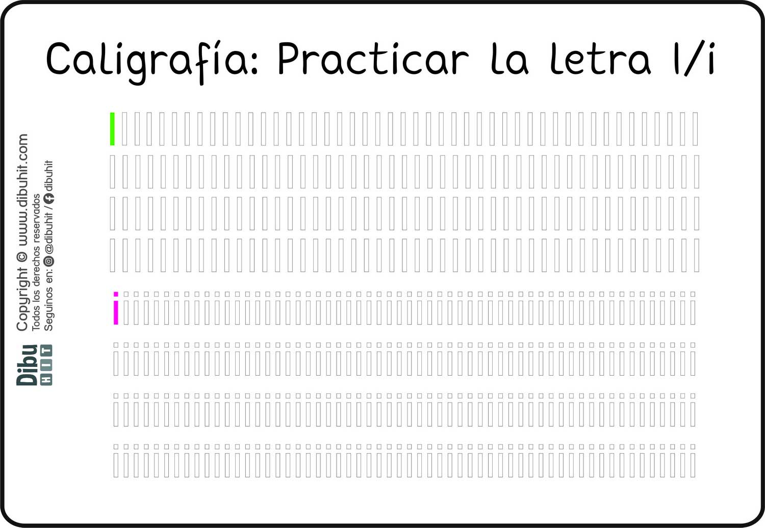 ficha didactica caligrafia letra i