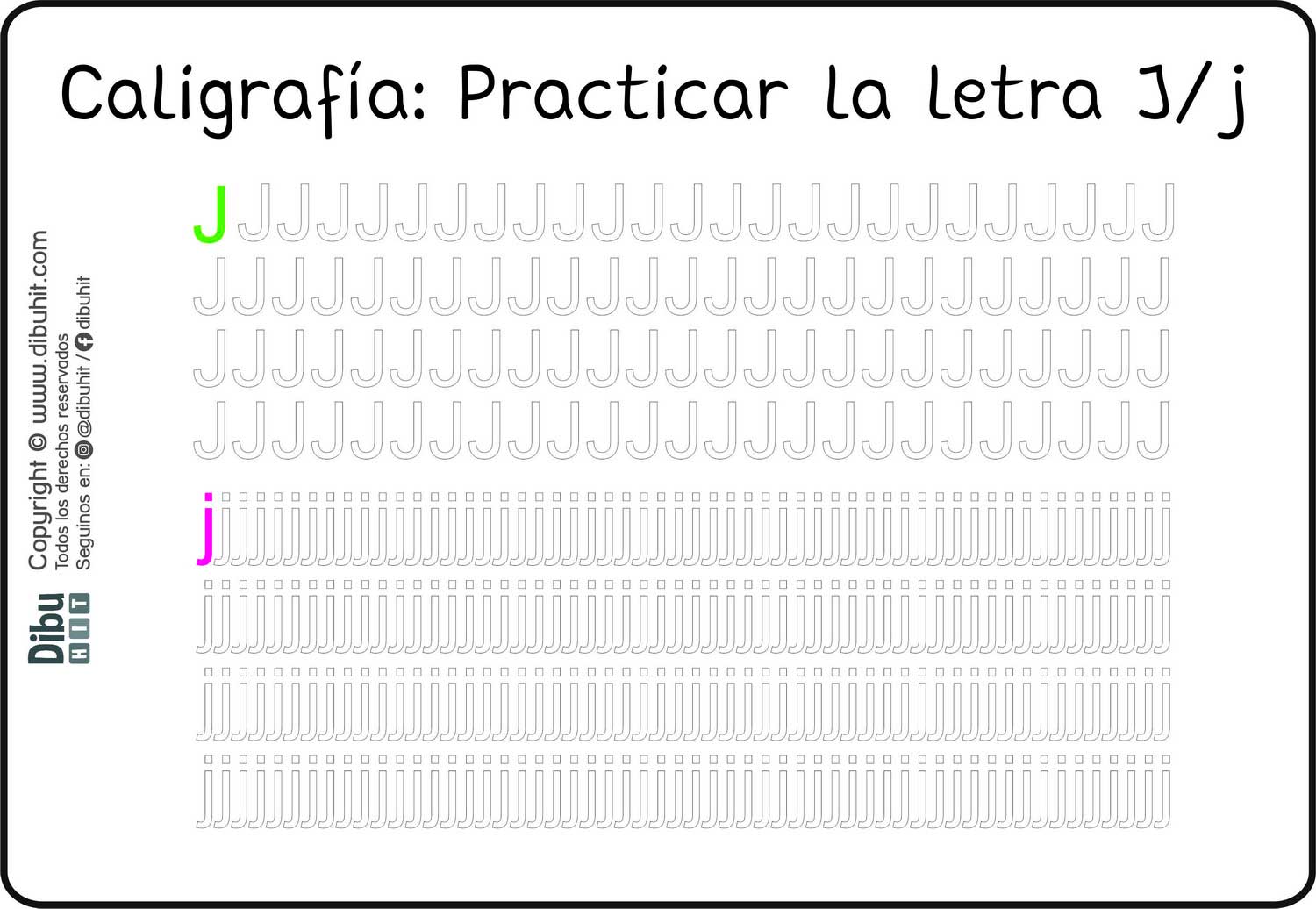 ficha didactica caligrafia letra j