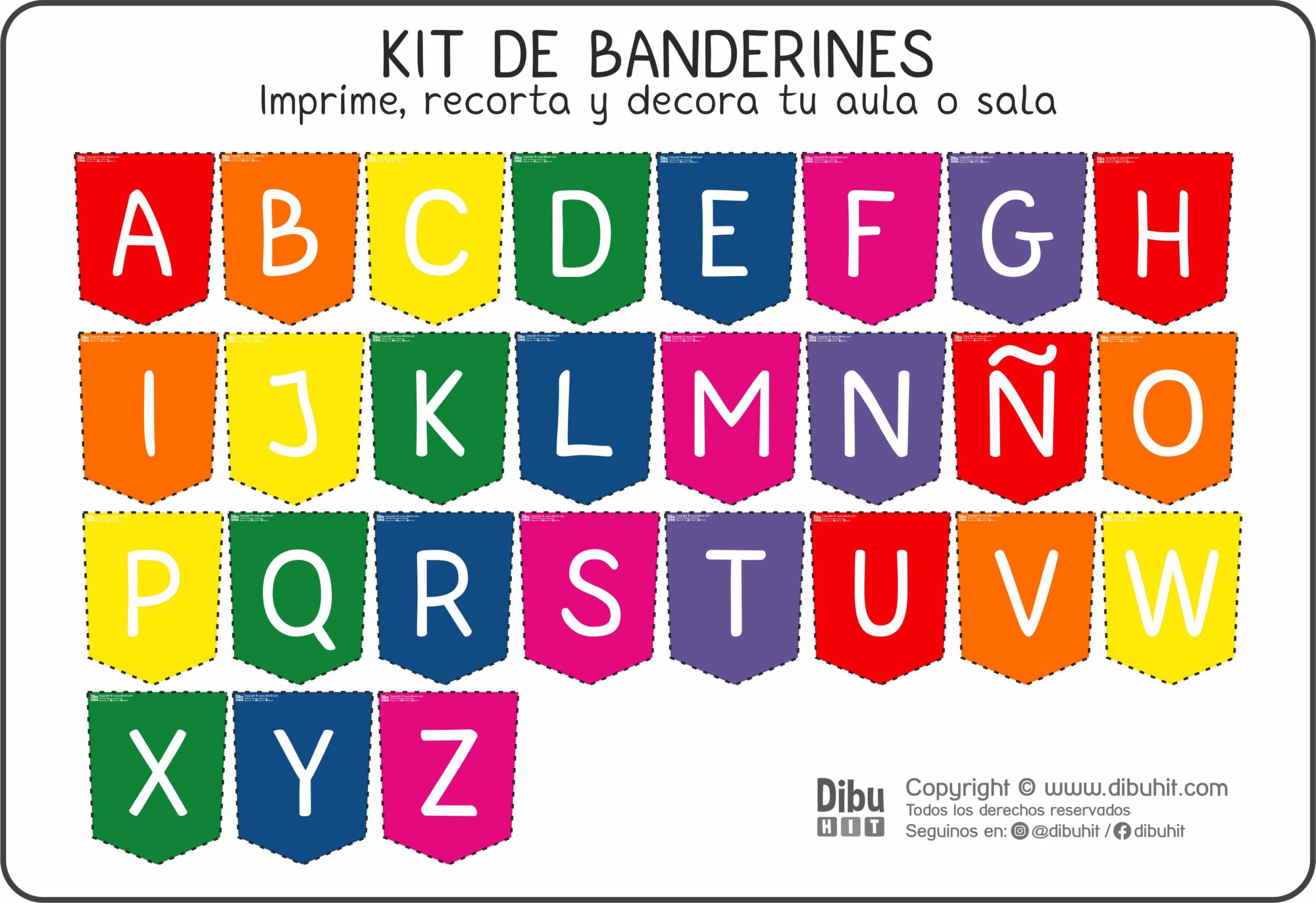 Banderin para imprimir y recortar - Todas las letras