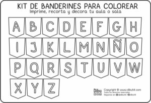 Kit De Banderines Para Colorear – DibuHit