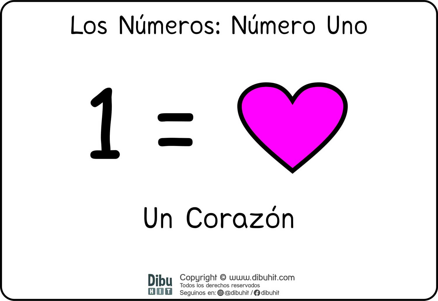 Lamina didactica numero 1 corazones fucsia