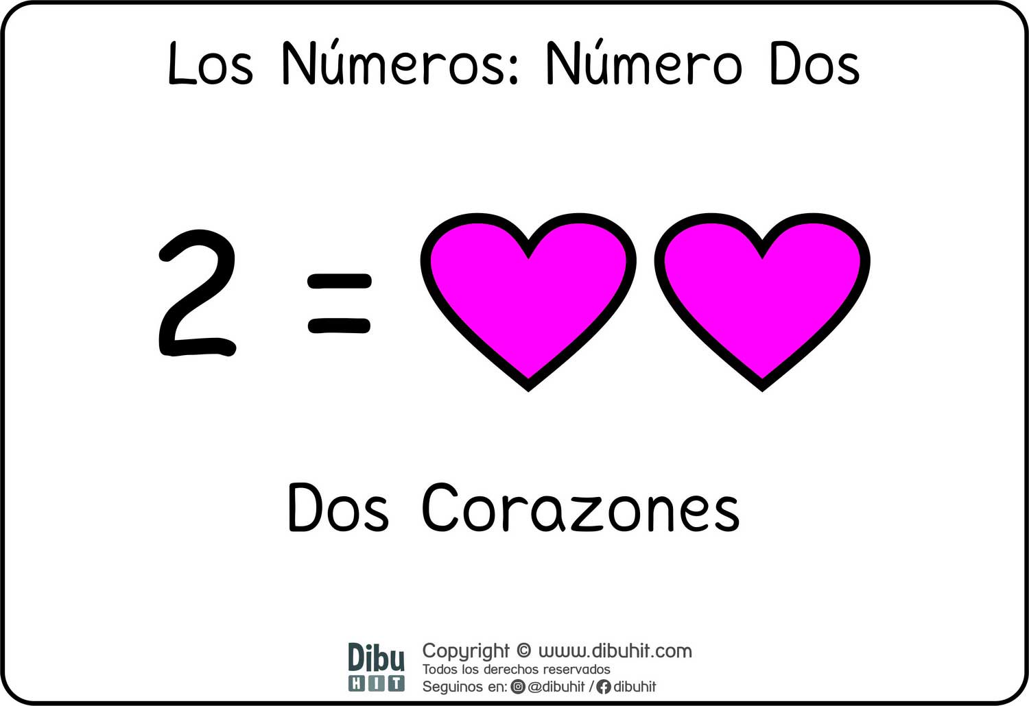 Lamina didactica numero 2 corazones fucsia