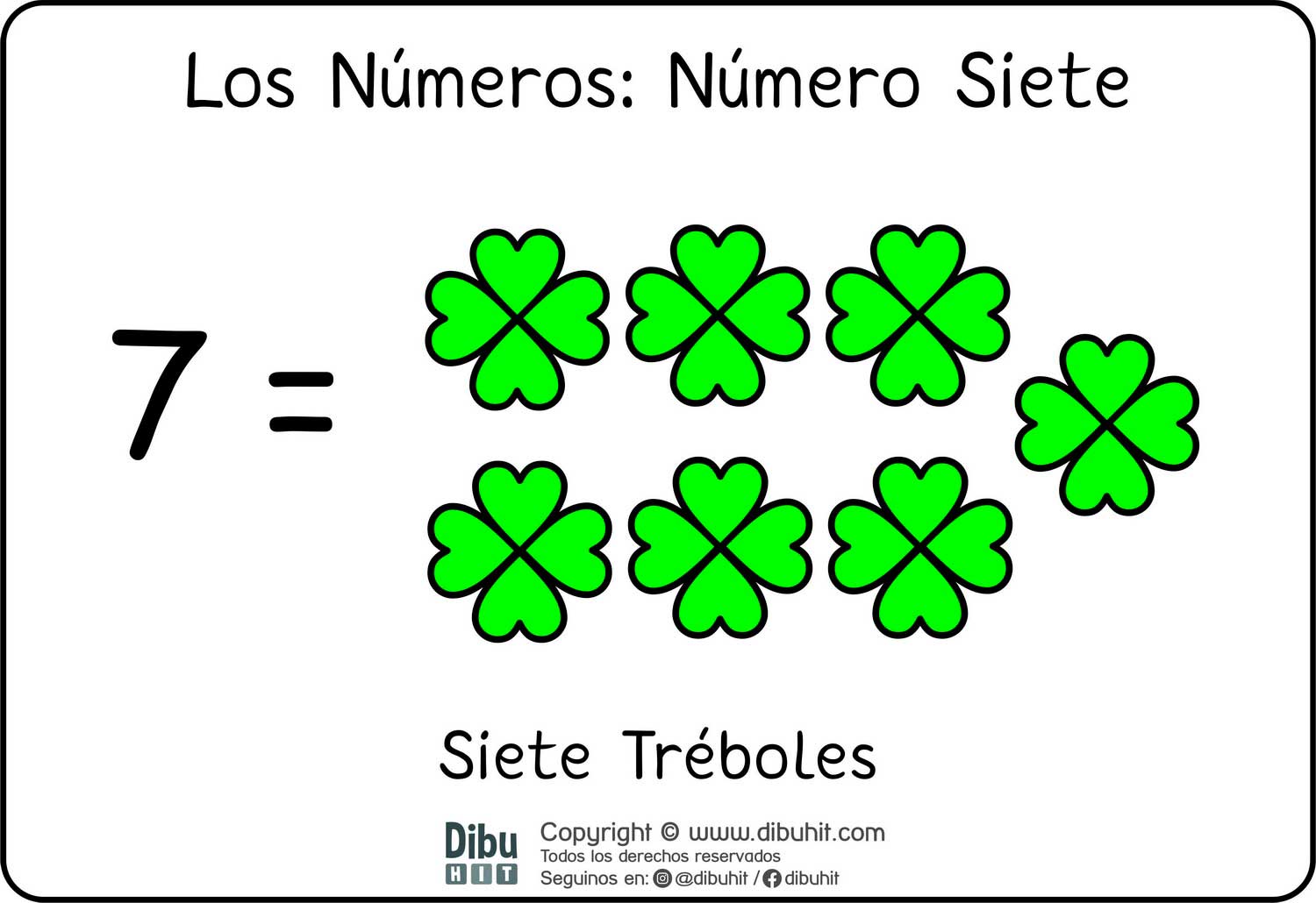 Lamina didactica numero 7 treboles verdes