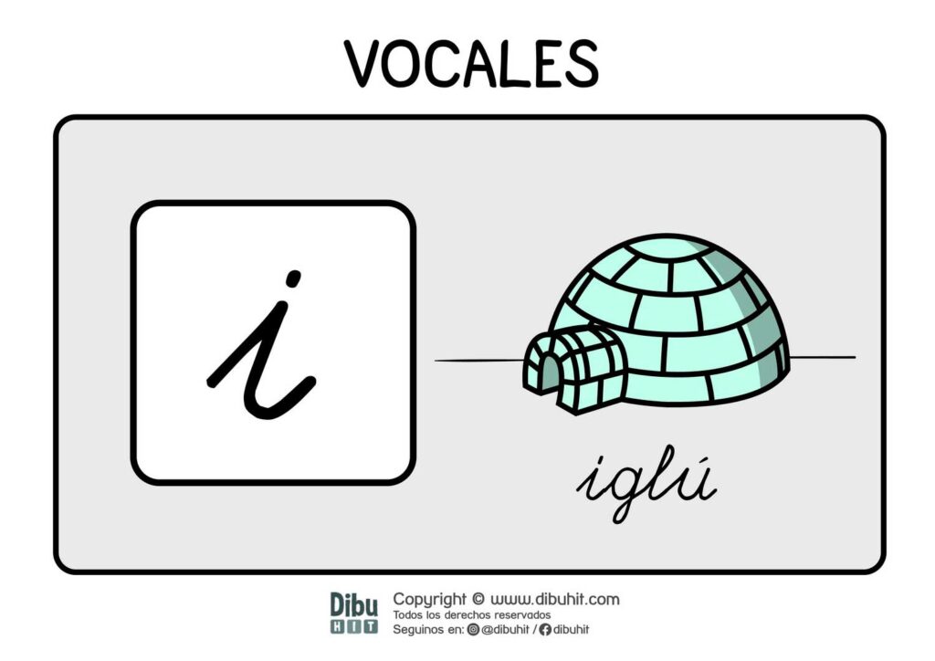 Lamina didactica vocales i iglu igloo