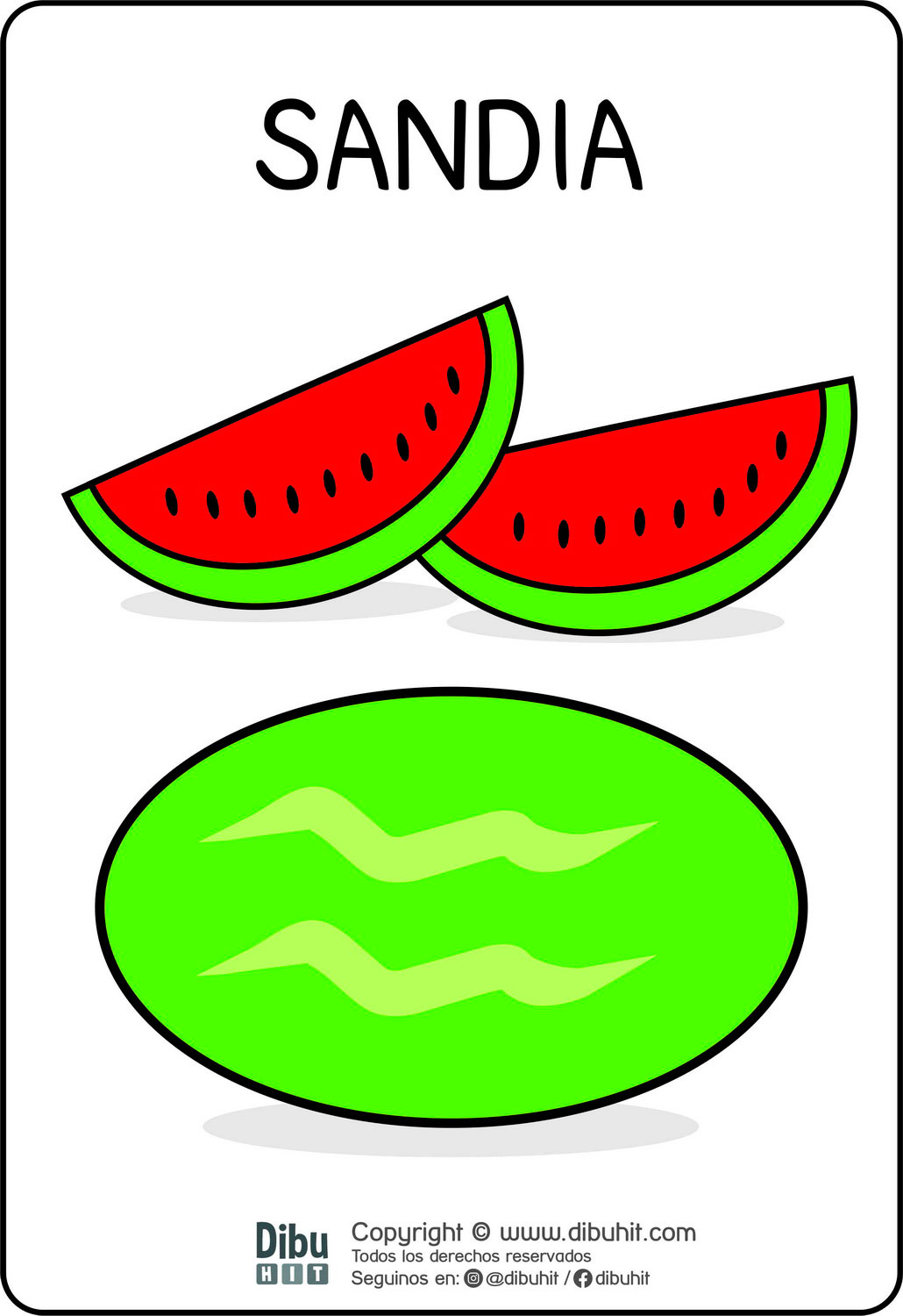 Lamina didactica sandia watermelon