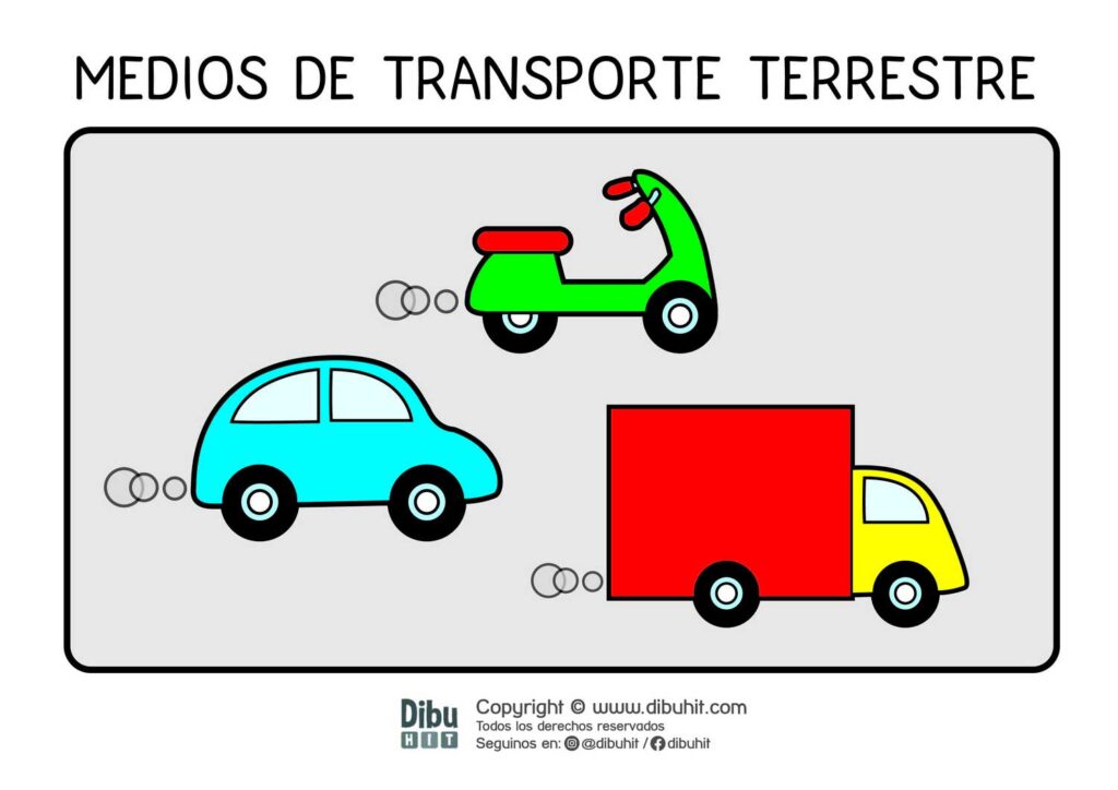 lamina didactica medios de transporte moto auto camion