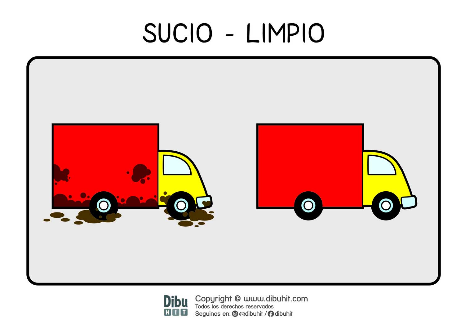 lamina didactica camion sucio camion limpio