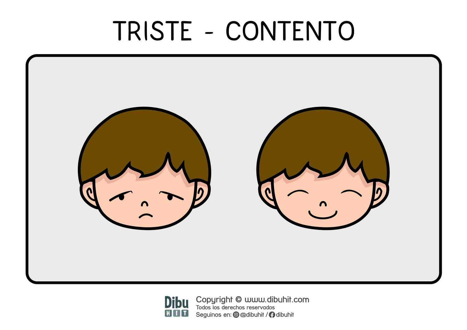 lamina didactica sentimientos triste contento niños