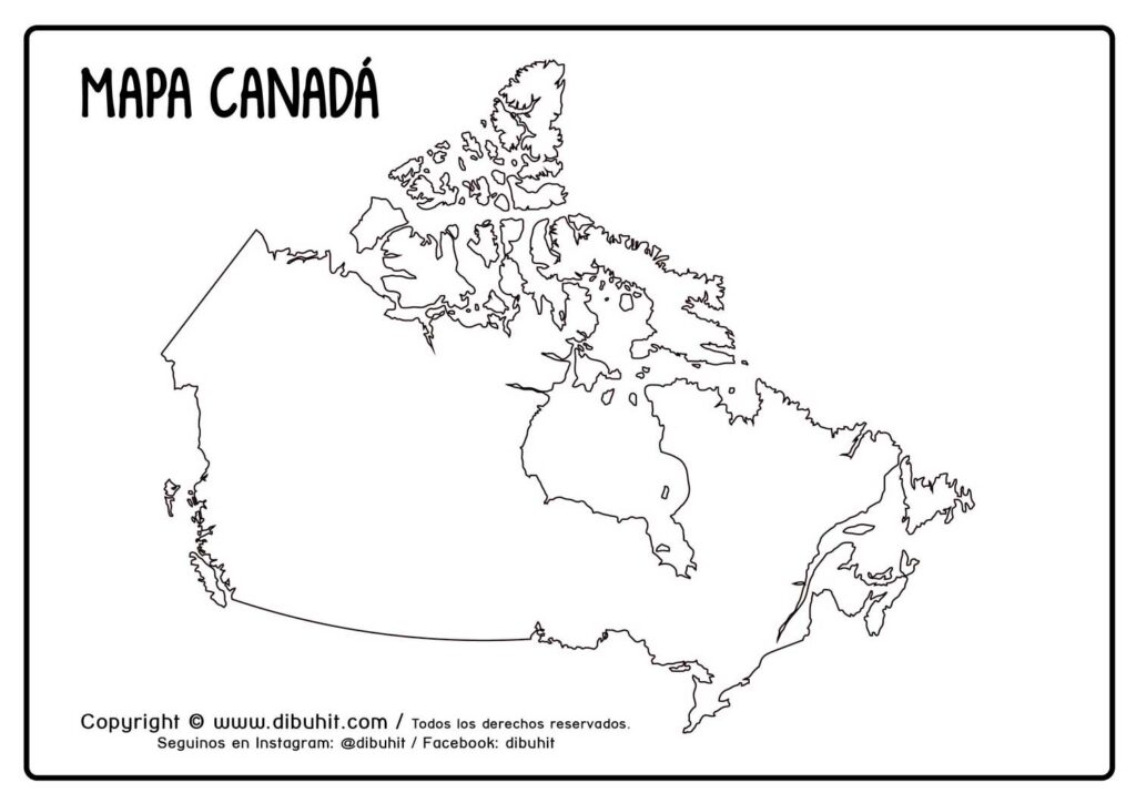 Dibujo de mapa de canada para colorear