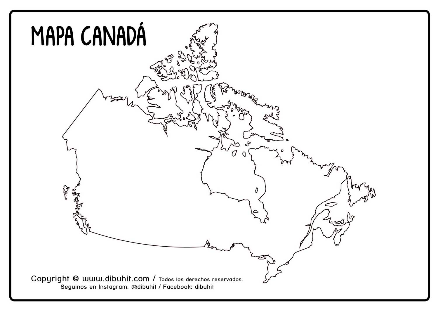 Dibujo de mapa de canada para colorear