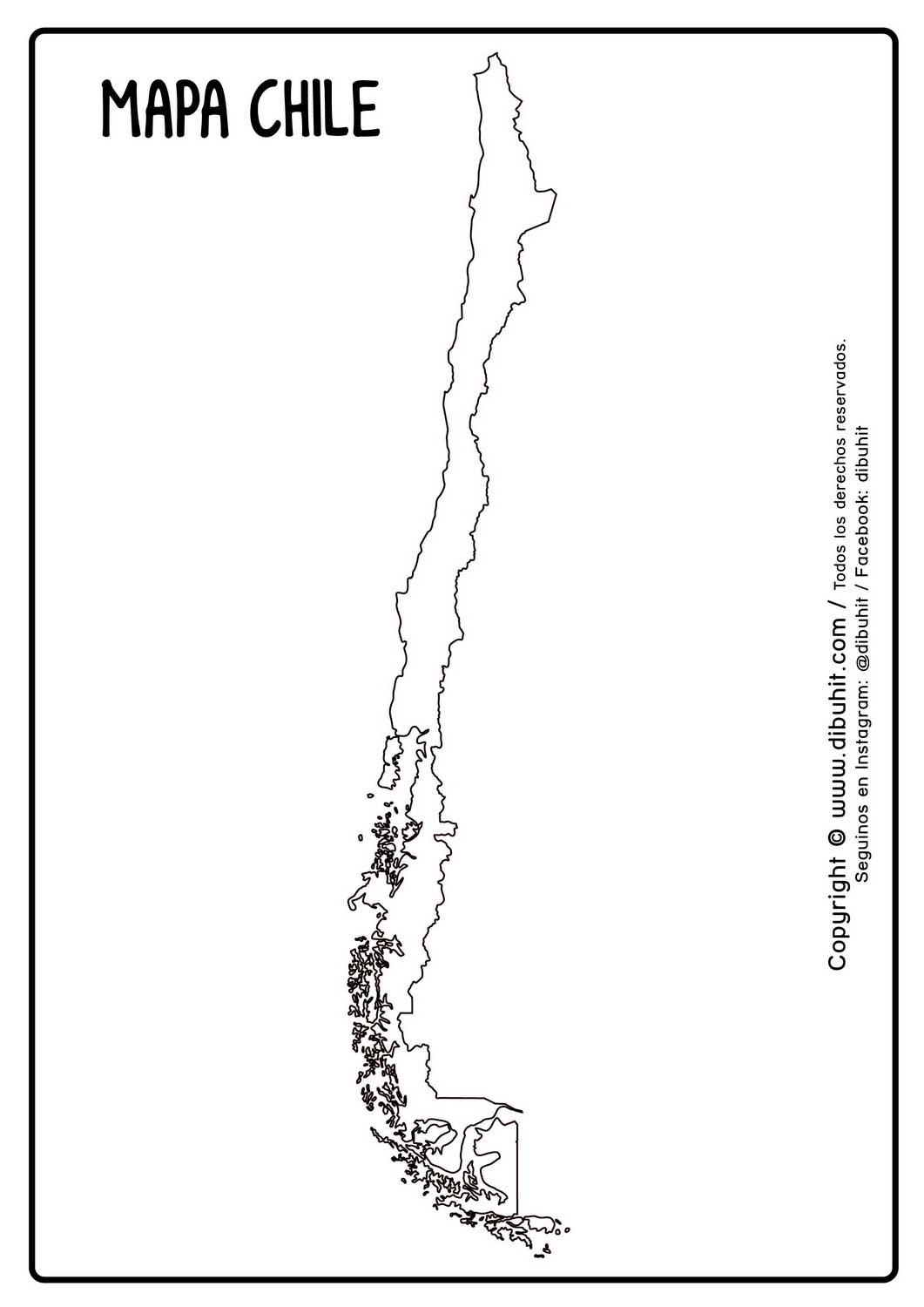 Dibujo de mapa de chile para colorear