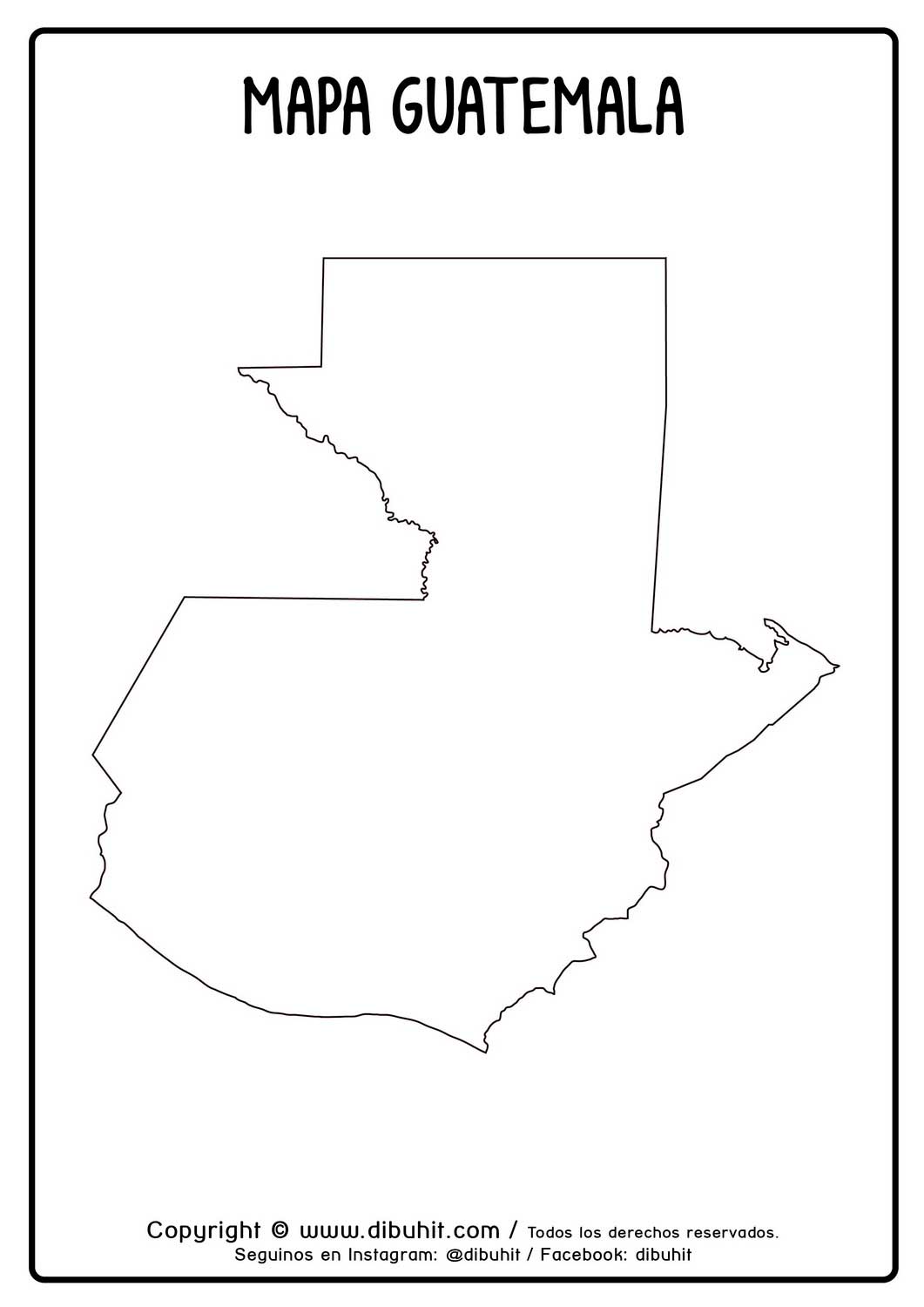 Dibujo de mapa de guatemala para colorear