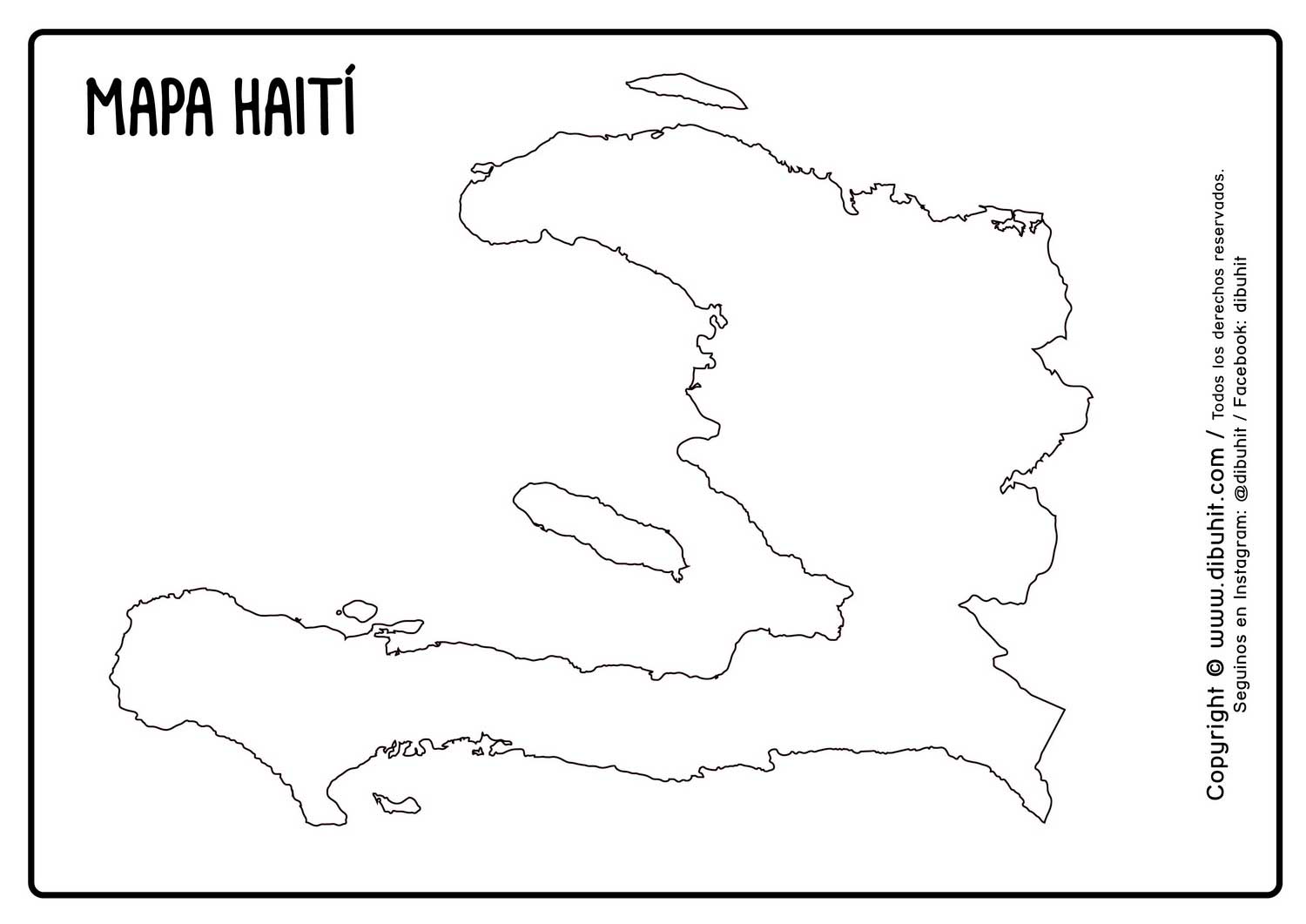 Dibujo de mapa de haiti para colorear