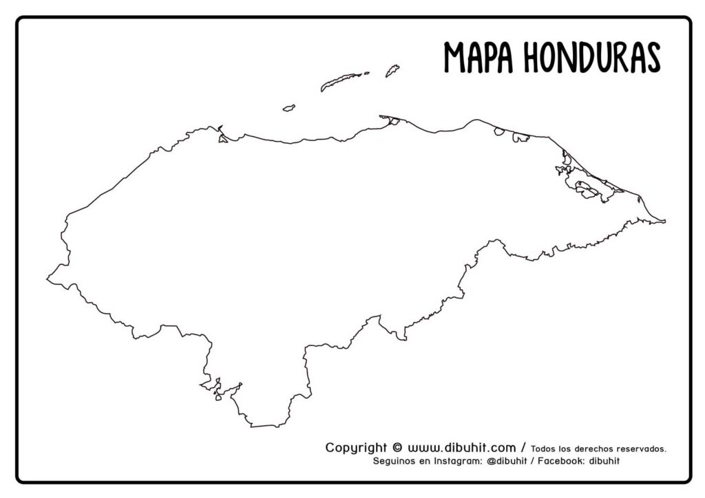 Dibujo de mapa de honduras para colorear