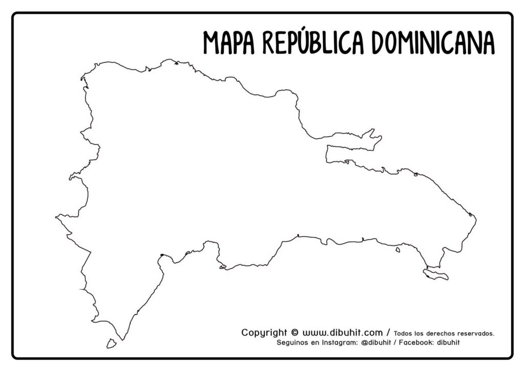 Dibujo de mapa de republica dominican para colorear