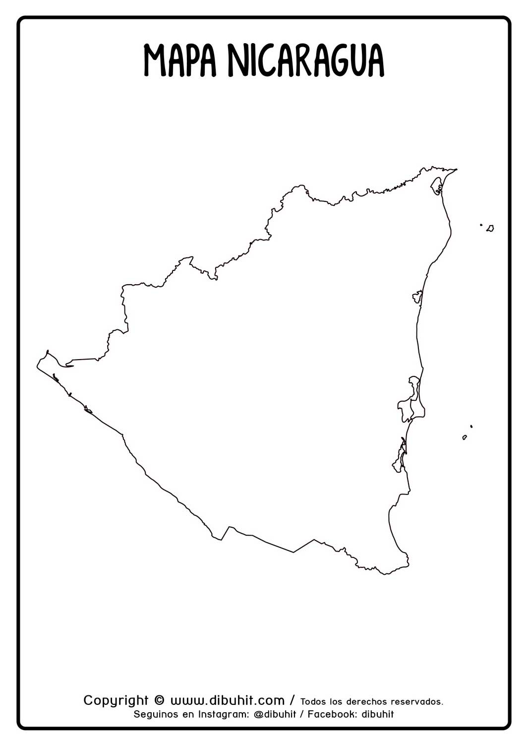 Dibujo de mapa de nicaragua para colorear