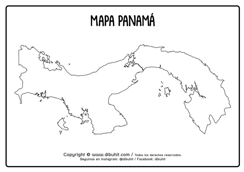 Dibujo de mapa de Panama para colorear
