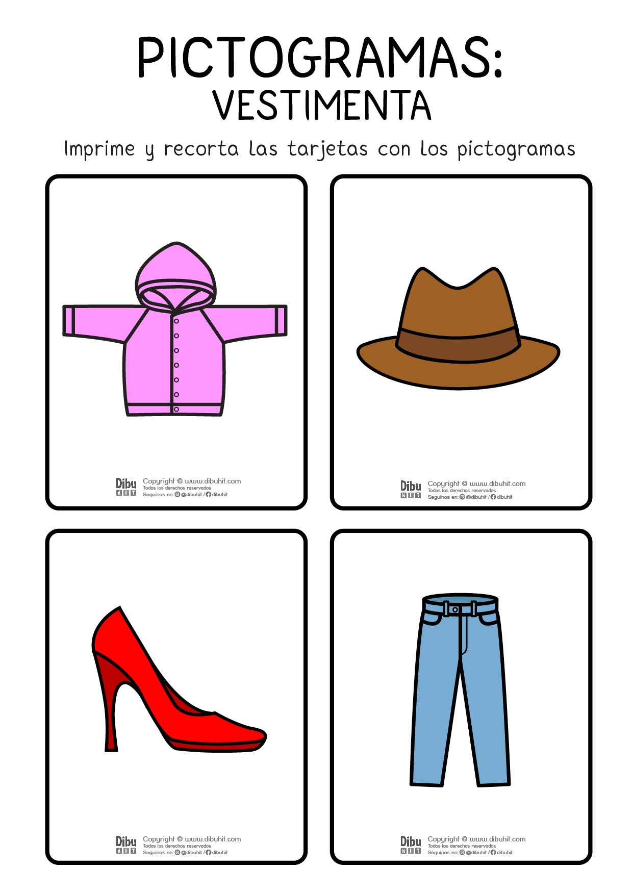 pictograma vestimenta campera sombrero zapato pantalon