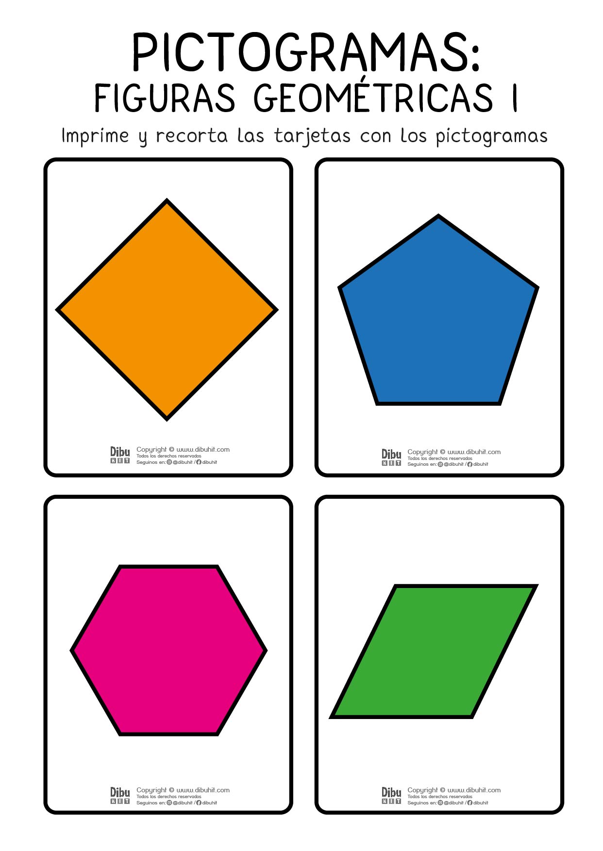 pictograma figuras geometricas rombo pentagono hexagono paralelogramo