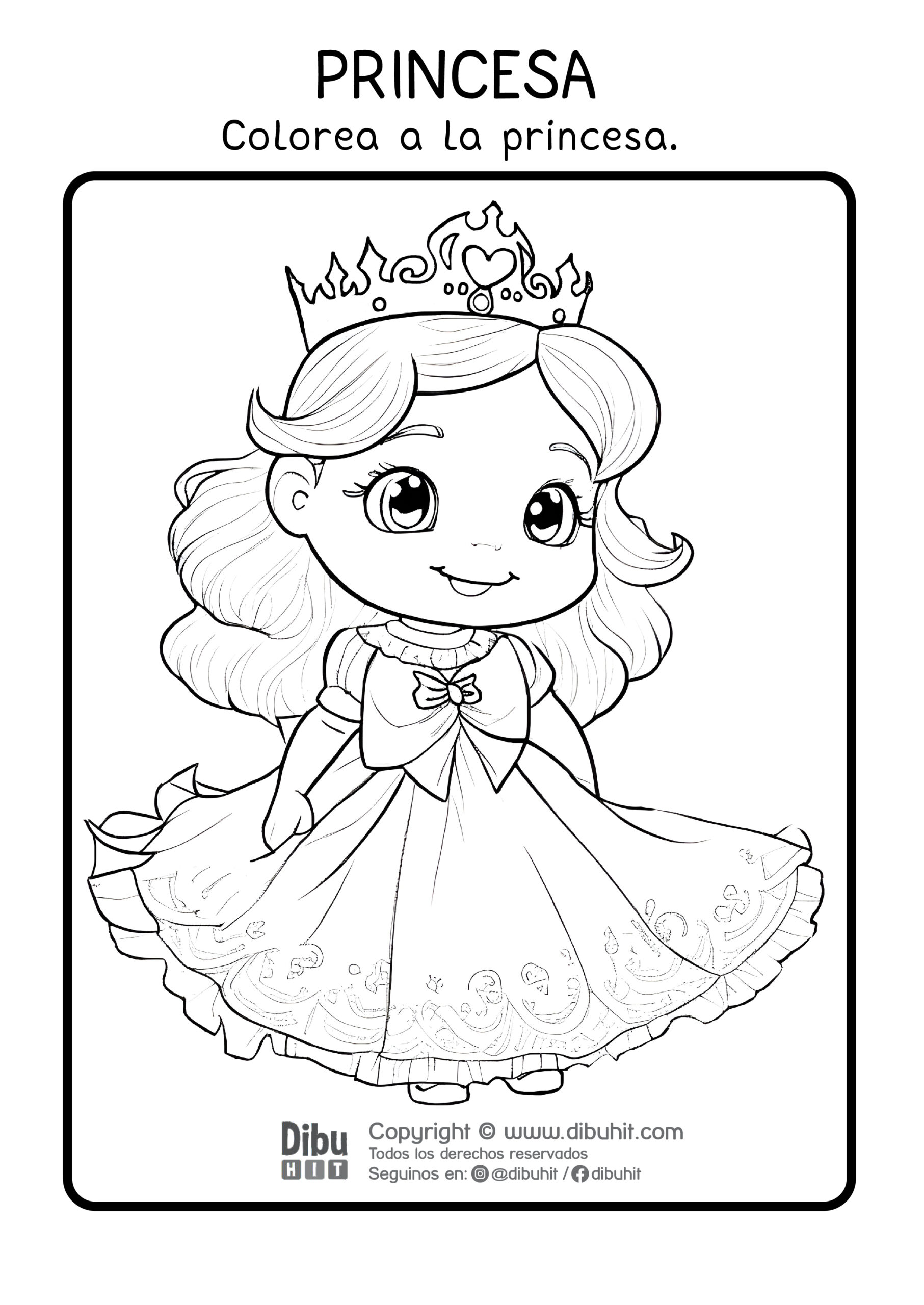 Dibujo para colorear una princesa