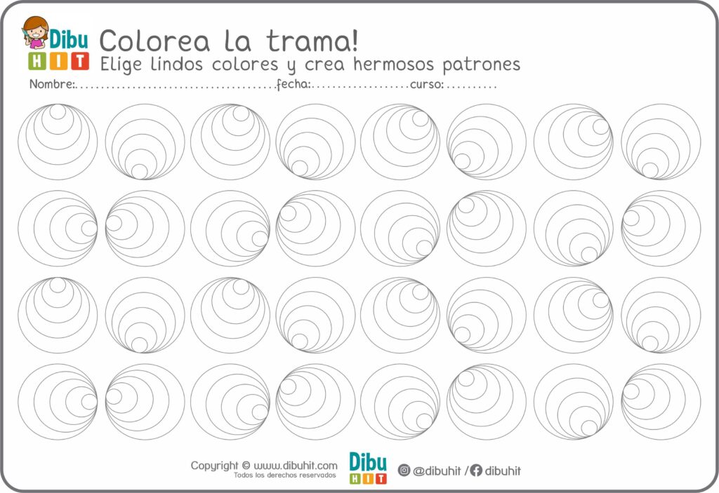 Dibujo didactico para colorear circulos