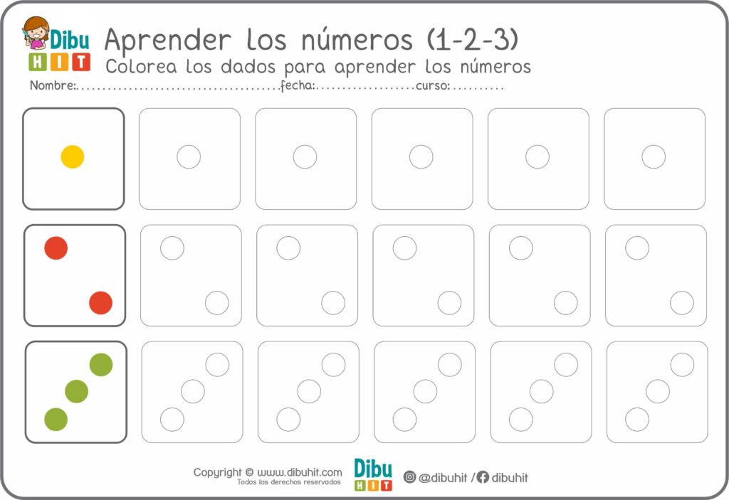 Dados numeros colores