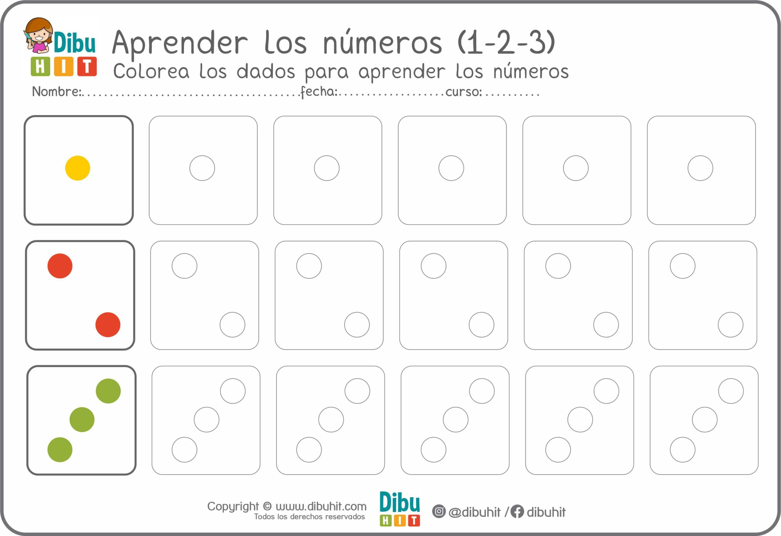 Dados numeros colores