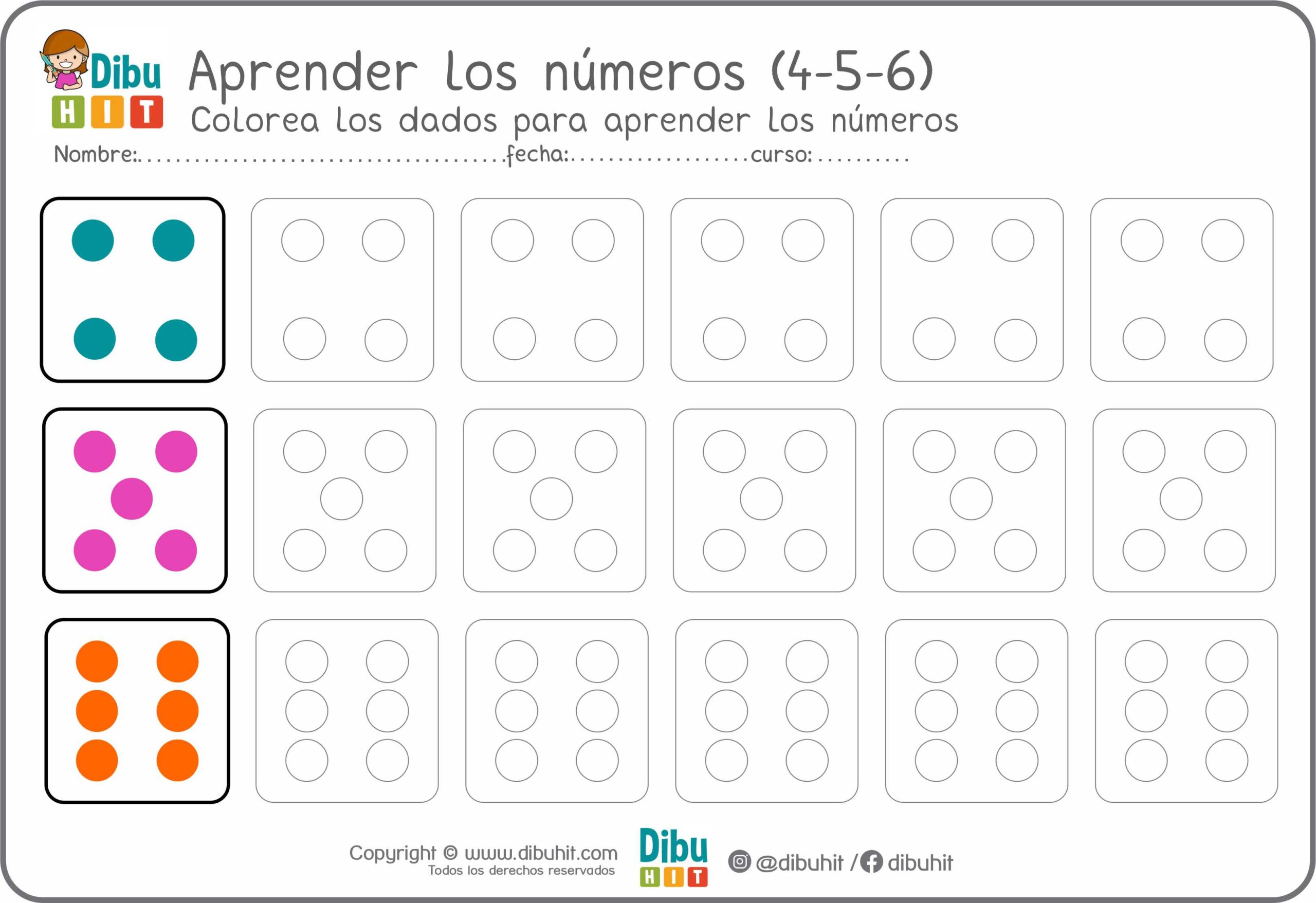 Dados numeros colores