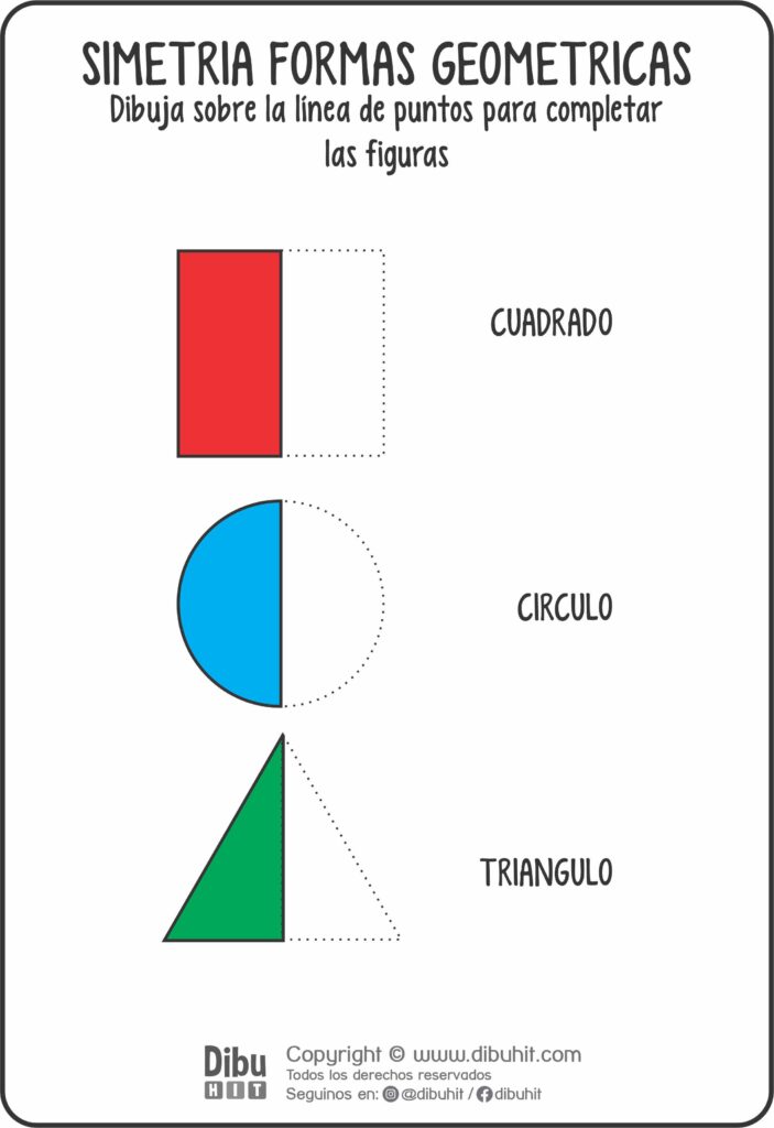 Ficha didactica simetria de formas geometricas basicas cuadrado circulo triangulo