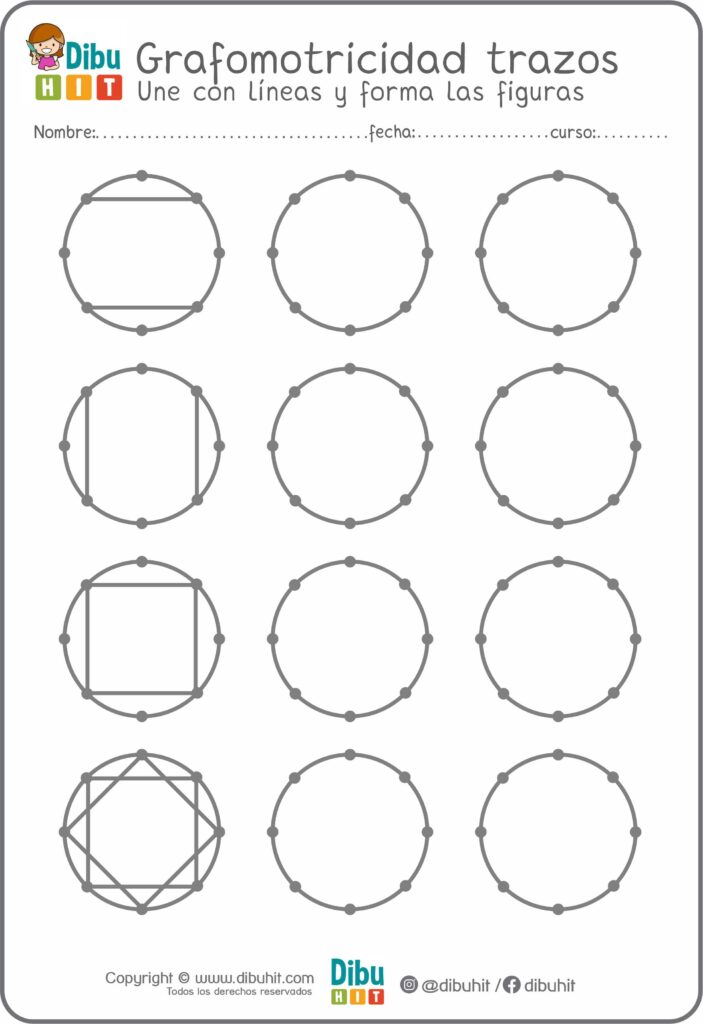 Grafotmotricidad circulos puntos trazos lineas