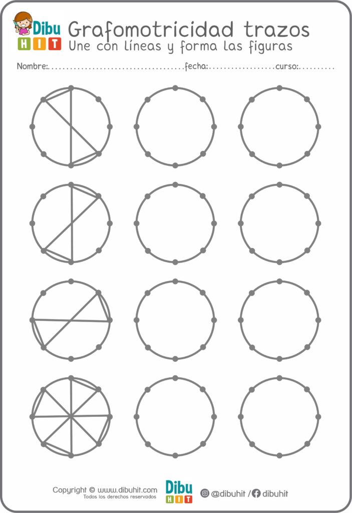 Grafotmotricidad circulos puntos trazos lineas