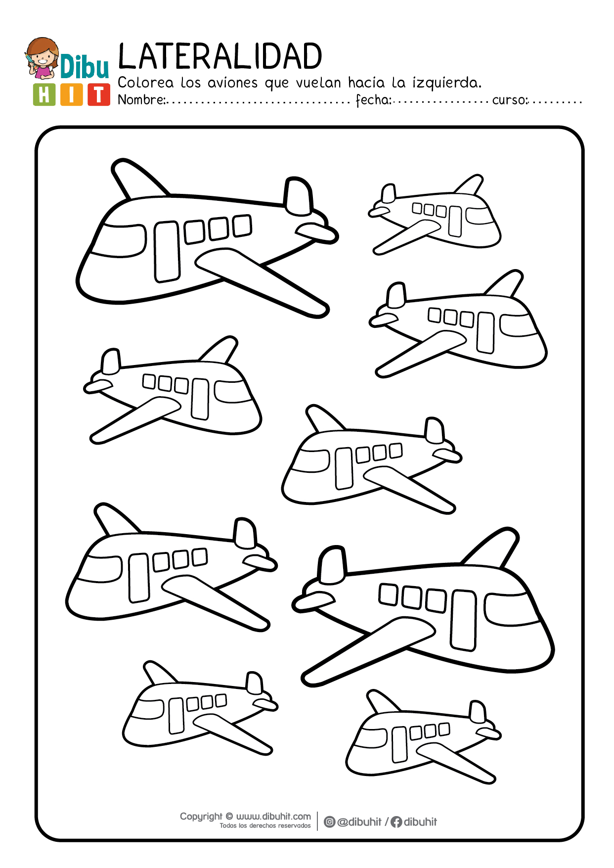 Lateralidad actividad ficha aviones